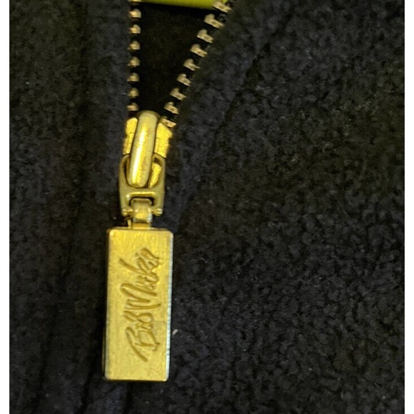 BOB MACKIE WEARABLE ART FLEECE JACKET~Small BLACK W/EMBROIDERED DESIGN~FULL ZIP - Picture 7 of 10